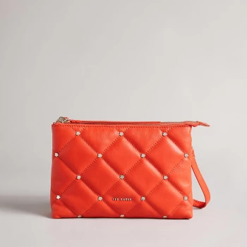 Image of Ted Baker Womens Parrker Quilted Studded Mini Cross Body Bag - Red