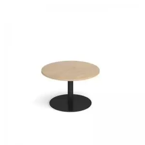 Image of Monza circular coffee table with flat round Black base 800mm - kendal