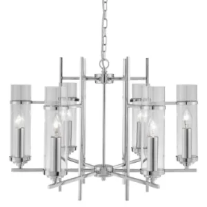 Image of Milo 6 Light Multi Arm Ceiling Pendant Chrome, Glass Six, E14
