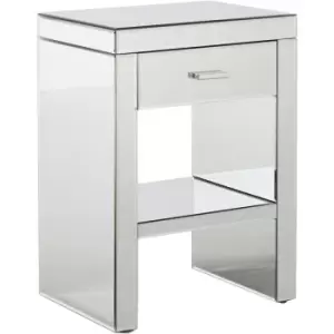 Image of Venetian Mirrored One Drawer Bedside Table