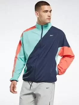 Image of Reebok Running Woven Windbreaker, Black, Size S, Men