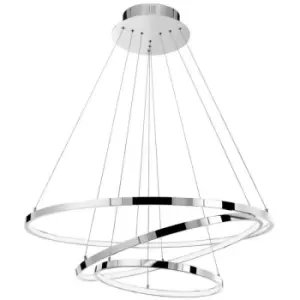 image of Merano - Charlotte Integrated LED Pendant Ceiling Light Chrome Aluminium Adjustable LED 145W 8100Lm 3000K