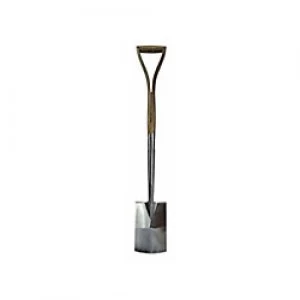 image of Faithfull Prestige Stainless Steel Border Spade Ash Handle