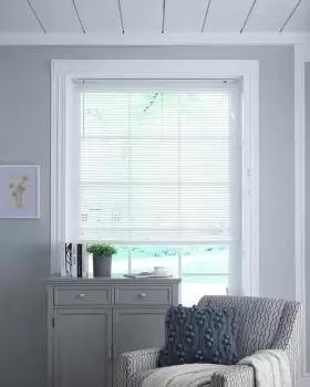 Image of Relay White 25mm Wood Blind 90 x 160cm
