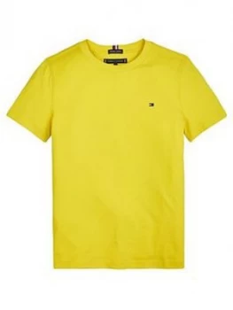 Image of Tommy Hilfiger Boys Short Sleeve Essential Flag T-Shirt - Yellow, Size 12 Years