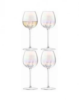 image of Lsa International Pearl White Wine Glasses Set Of 4