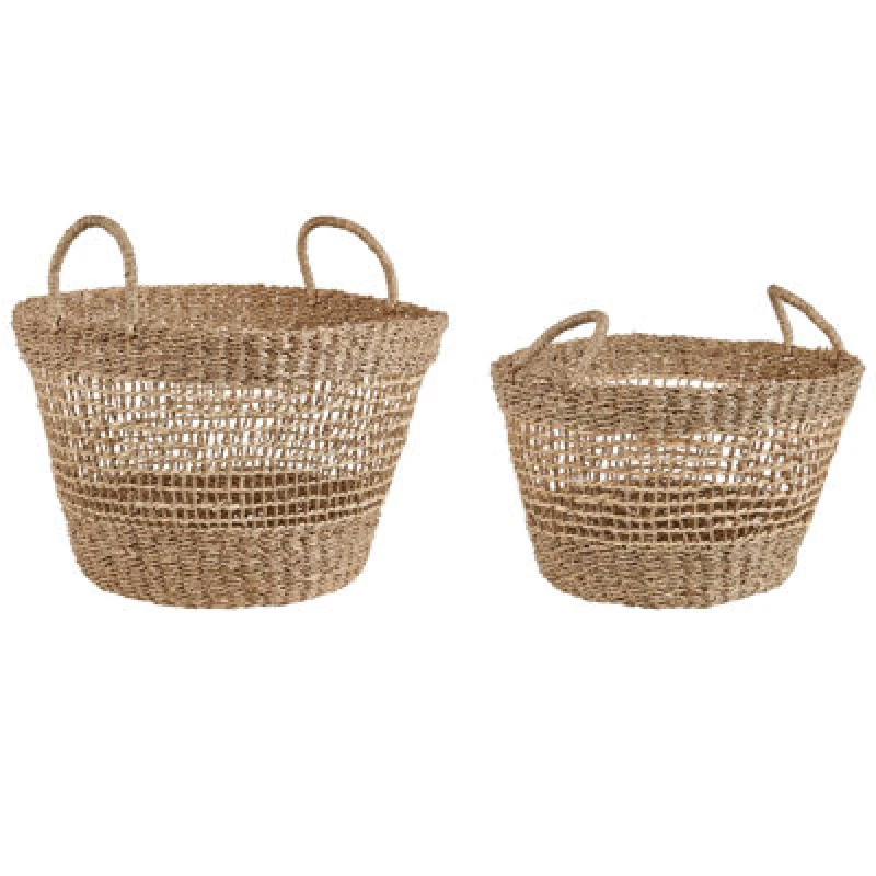 Image of Beliani Set Of 2 Baskets Arowana Seagrass Natural