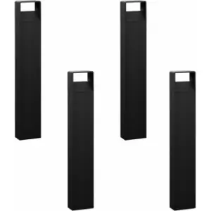 Image of Loops - 4 pack IP44 Outdoor Bollard Light Anthracite Aluminium 6W LED Tall Lamp Post