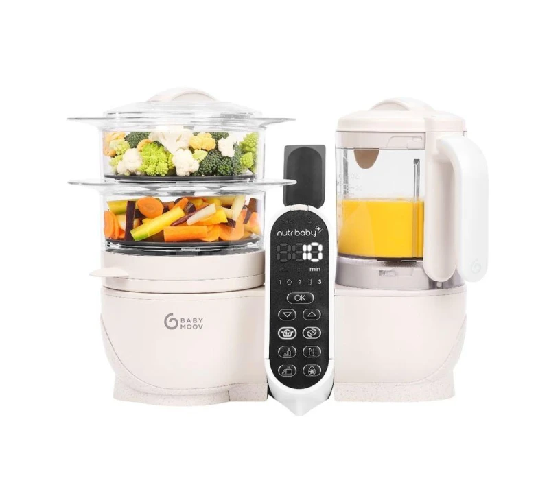 Image of BABYMOOV Nutribaby() 6-in-1 Baby Food Maker - Mineral Beige 3661276180109