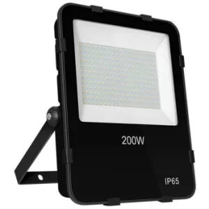 image of Floodlight 200W Atlas 4000K Cool White 110° Black Powder Coat 20200lm Floodlights Security External Outdoor High Powered Brightest Car Park