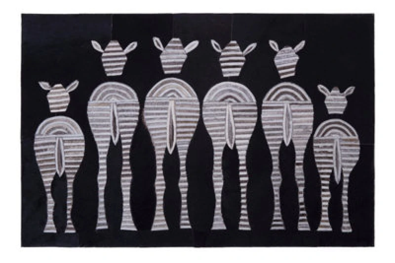 Image of Orsina Safira Leather Patchwork Zebra Wall Art