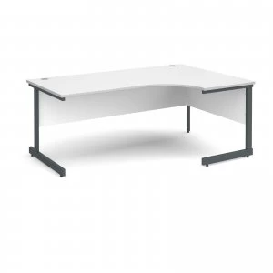 image of Contract 25 Right Hand Ergonomic Desk 1800mm - Graphite Cantilever Frame