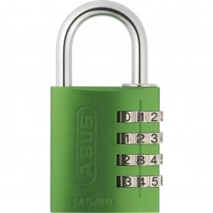 image of Abus 145 Series Aluminium Combination Padlock 40mm Green Standard