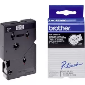 Image of Brother TC-101 Labelling tape Tape colour: Transparent Font colour: Black 12mm 7.7 m