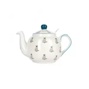 image of Farmhouse Cat 4 Cup Teapot & Infuser - London Pottery