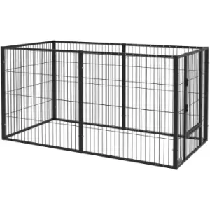 Image of Pawhut - Heavy Duty 6 Panel Pet Playpen for Small, Medium Dogs, 82.5-150 x 81cm - Black