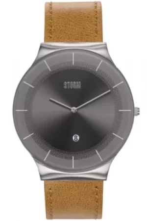 image of Gents STORM Xenu Leather Grey Honey watch 47476/GY/HY