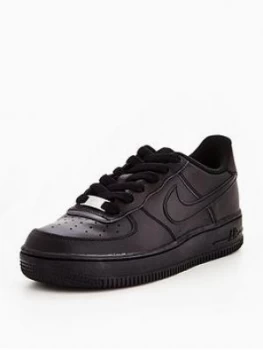 Image of Nike Air Force 1 Childrens Trainers - Black, Size 1