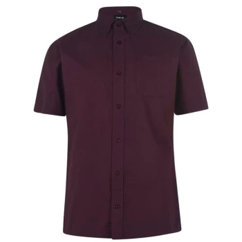 Image of Firetrap Short Sleeve Oxford Shirt Mens - Burgundy