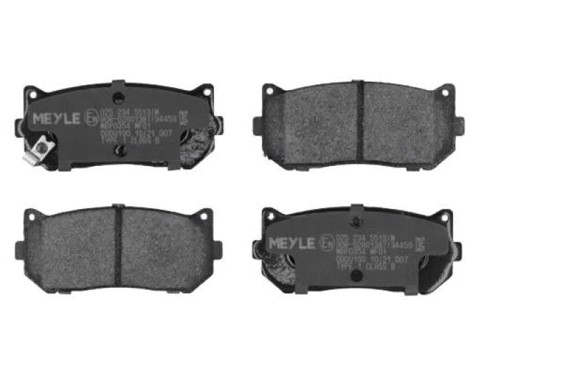 Image of MEYLE 025 234 5513/W Brake pad set Rear Axle, with acoustic wear warning, Original Quality, with anti-squeak plate Brake Pad Set,disc brake (402)