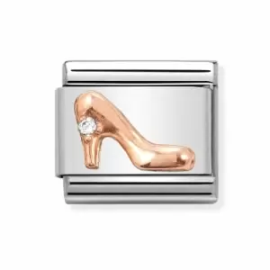 image of Nomination Classic Rose Gold High Heeled Shoe with CZ Charm