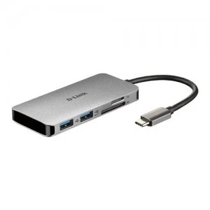 image of D-Link DUB-M610 notebook dock/port replicator Wired USB 3.2 Gen 1 (3.1 Gen 1) Type-C Aluminium Black