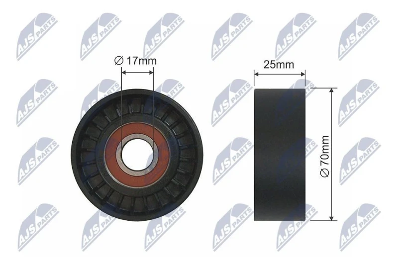 Image of NTY Deflection / guide pulley, V-ribbed belt NTY RNK-CT-016