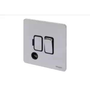 Image of Schneider USFP 13A Switched Fused Spur & Flex Outlet Black Insert Polished Chrome - GU5413BPC