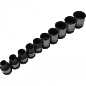 image of 10 Piece 3/8" Spline Sockets (7-18mm)(9/32-23/32)