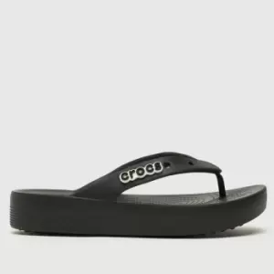 image of Crocs Black Classic Platform Flip Sandals