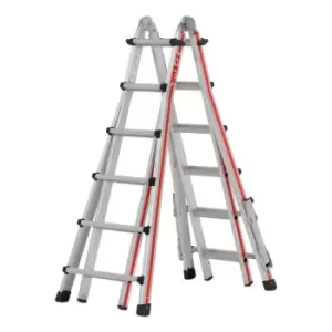 image of Hymer 414224 Red Line Telescopic Combination Ladder 4 x 6 Tread