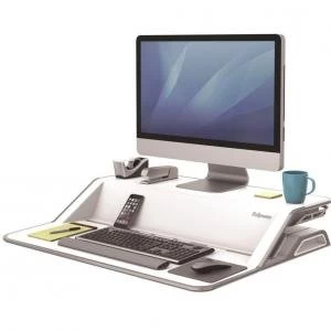 Image of Fellowes Sit Stand Workstation Lotus White