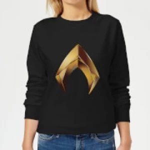 Image of Aquaman Symbol Womens Sweatshirt - Black