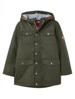 Image of Joules Boys Clifford Hooded Jacket - Green, Size Age: 9 Years