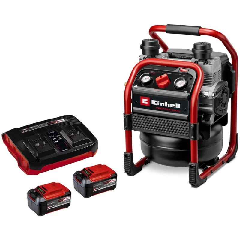 Image of Einhell Professional SILENZZO 36/210 36v Cordless Air Compressor 2 x 5.2ah Plus Li-ion Twin or Dual Battery Charger SILENZZO 36/210