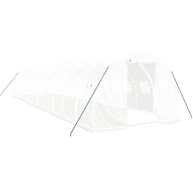 Image of vidaXL Greenhouse with Steel Frame White 36 m 12x3x2 m, White 3188054