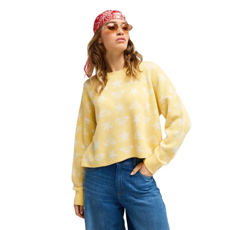 Image of Roxy Woman sweater Roxy Messy Star Jaune Female XS