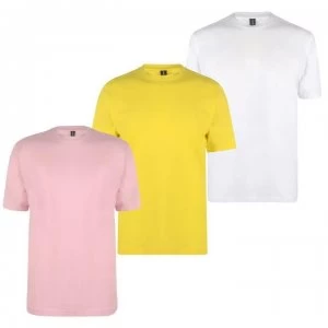 image of Donnay 3 Pack T Shirts Mens - Pink/Yell/White