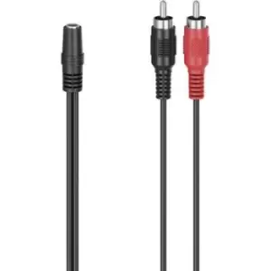Image of Hama 00205186 RCA / Jack Audio/phono Adapter [1x Jack socket 3.5mm - 2x RCA plug (phono)] Black