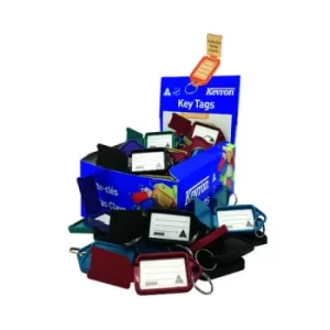 Image of Kevron Recycled Plastic Key Tags Assorted Colours 56x30mm (Pack of 100) K5ACR100
