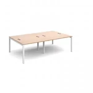 Image of Connex double back to back desks 2400mm x 1600mm - white frame and