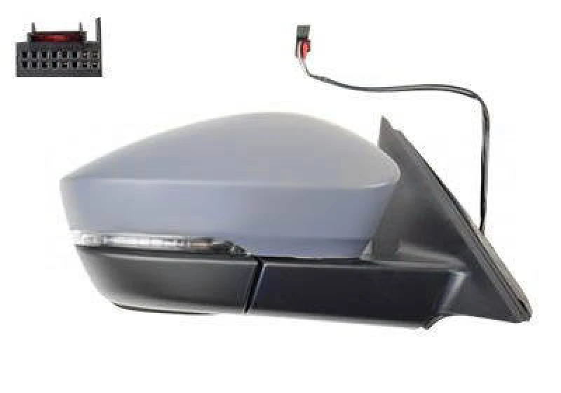 Image of VAN WEZEL 7643808 Wing mirror * HAGUS * Right, Heatable, primed Outside Mirror (50)