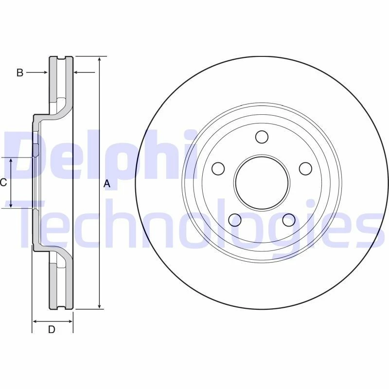 Image of DELPHI Brake disc DELPHI BG9121C