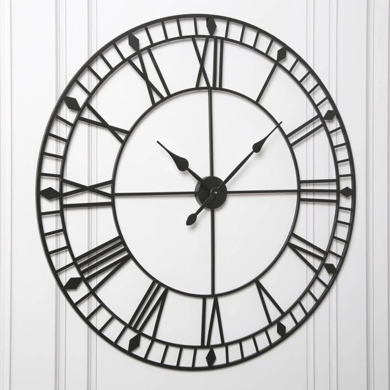 Image of Home Garden Direct EOS - Skeleton Wall Clock with Roman Numerals - 100x100 in Gold Gold Unisex