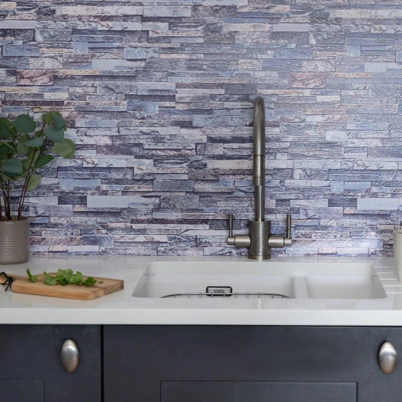 Image of D C Fix 3D Splashback Wallpaper Stone Grey Grey unisex 67.5CMX4M
