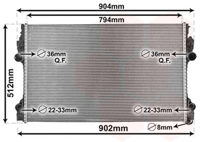 Image of VAN WEZEL Engine radiator VAN WEZEL 74012702
