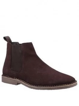 Image of Hush Puppies Eddie Suede Chelsea Boots - Brown
