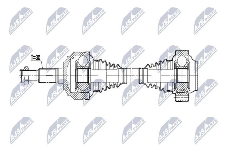 Image of NTY NPW-PS-011 Drive shaft Automatic Transmission, Rear Axle Left Drive Shaft (13)