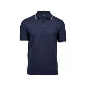 image of Tee Jays Mens Luxury Fashion Stripe Polo (S) (Navy/White)