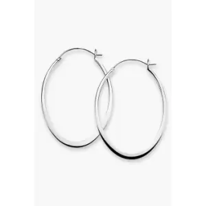 image of Beginnings Oval Flat Edge Hoop Earrings